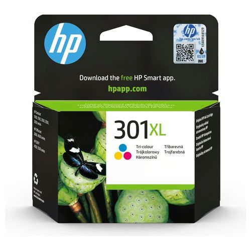301XL CH564EE Cartuccia Originale per Stampanti a Getto di Inchiostro, Compatibile con Stampanti DeskJet 1050, 2540 e 3050, OfficeJet 2620 e 4630, ENVY 4500 e 5530, Tricromia