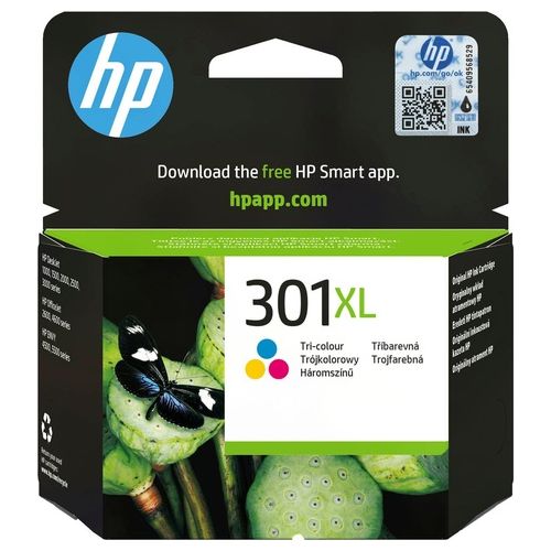 301XL CH564EE Cartuccia Originale per Stampanti a Getto di Inchiostro, Compatibile con Stampanti DeskJet 1050, 2540 e 3050, OfficeJet 2620 e 4630, ENVY 4500 e 5530, Tricromia