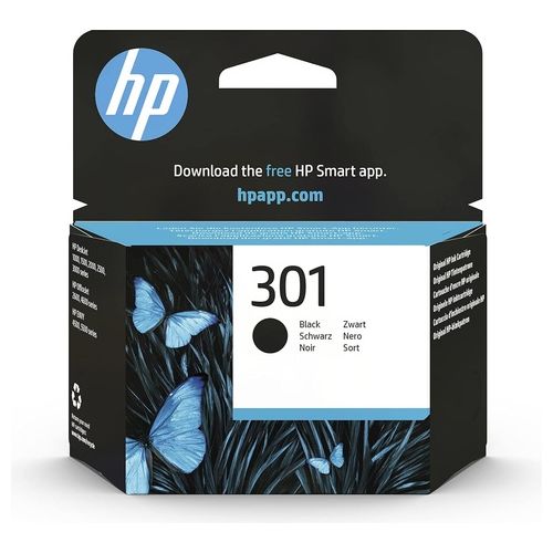 301 CH561EE Cartuccia Originale, da 190 Pagine, Compatibile con le Stampanti a Getto di Inchiostro DeskJet 1050, 2540 e 3050, OfficeJet 2620 e 4630, ENVY 4500 e 5530, Nero
