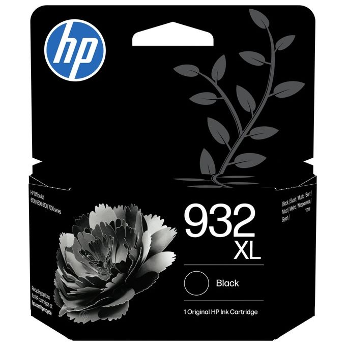 HP CN053AE 932XL Cartuccia Originale Inkjet Alta Capacita' Resa 1000 Pagine per OfficeJet 6100 6600 6700 7110 7510 7610 7612 colore Nero
