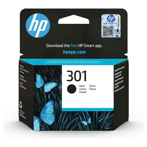 301 CH561EE Cartuccia Originale, da 190 Pagine, Compatibile con le Stampanti a Getto di Inchiostro DeskJet 1050, 2540 e 3050, OfficeJet 2620 e 4630, ENVY 4500 e 5530, Nero