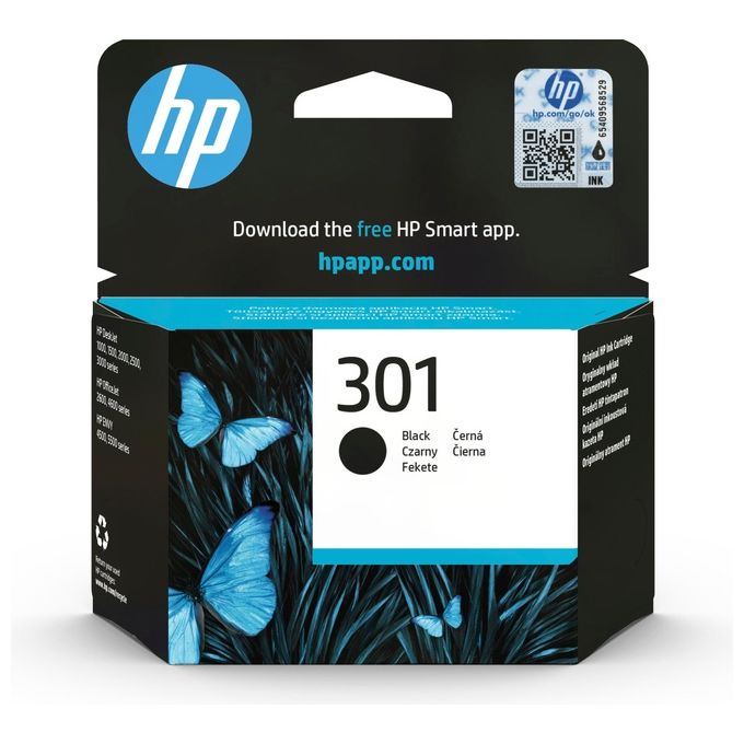 Image of HP 301 CH561EE Cartuccia Originale, da 190 Pagine, Compatibile con le Stampanti a Getto di Inchiostro HP DeskJet 1050, 2540 e 3050, OfficeJet 2620 e 4630, ENVY 4500 e 5530, Nero