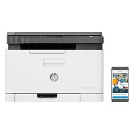 Color LaserJet MFP 178nw 4ZB96A, Stampante a Singola Funzione A4, Stampa Fronte e Retro Manuale a colori, 18 ppm, USB, Wi-Fi, Ethernet, Schermo LCD a icone con