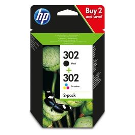 302 X4D37AE Confezione da 2 cartucce d'inchiostro Originali, Compatibili con DeskJet 1110, 2130, 3630, OfficeJet 3830 e 4650, Envy 4520, Nero e Tricromia