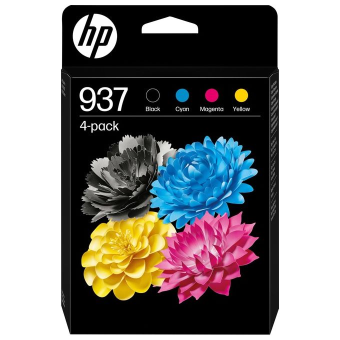 HP Confezione da 4 Cartucce di Inchiostro CMYK Originali 937