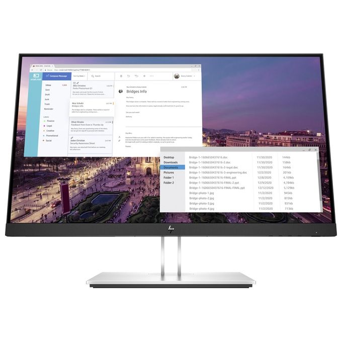 HP Monitor 23'' LCD IPS E23 G4 1920x1080 Full HD Tempo di Risposta 5 ms
