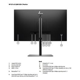 E27u G5 Monitor Pc 27" 2560x1440 Pixel Quad HD LCD Nero