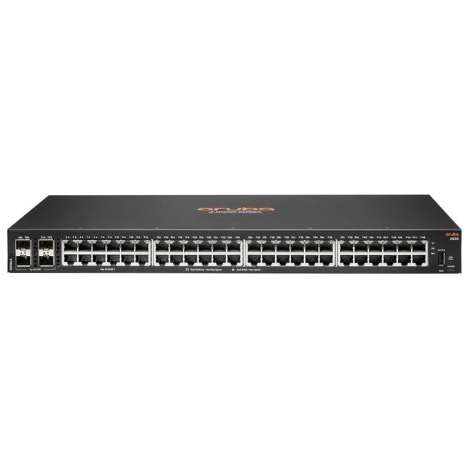 HP Enterprise Aruba 6000 48G 4SFP Switch L3 Gestito 48 x 10/100/1000 + 4 x Gigabit SFP Montabile su Rack CA 100-127 V / 200-240 V