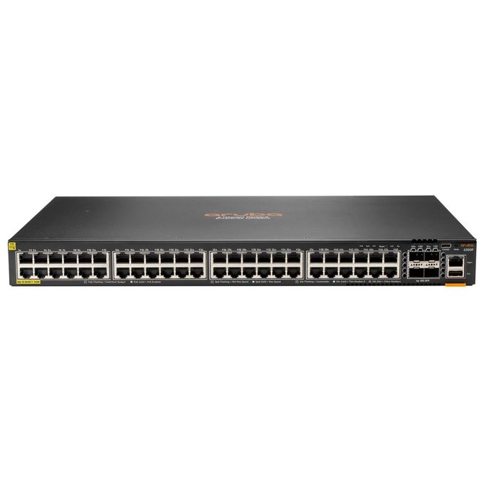 HP Enterprise Aruba 6200F 48G Class4 PoE 4SFP 740W Gestito L3 Gigabit Ethernet 10/100/1000 Supporto Power over Ethernet 1U Nero