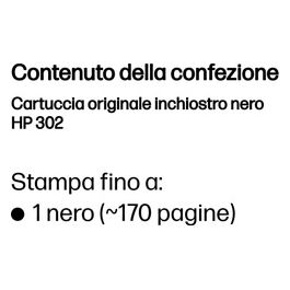 302 F6U66AE Cartuccia Originale per Stampanti a Getto di Inchiostro, Compatibile con DeskJet 1110, 2130 e 3630, OfficeJet 3830 e 4650, ENVY 4520, Nero