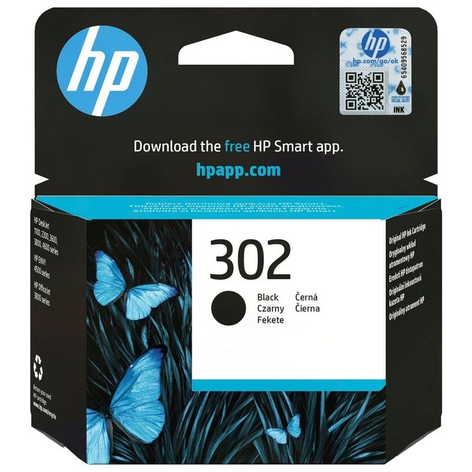 Image of HP 302 F6U66AE Cartuccia Originale per Stampanti a Getto di Inchiostro, Compatibile con DeskJet 1110, 2130 e 3630, HP OfficeJet 3830 e 4650, HP ENVY 4520, Nero