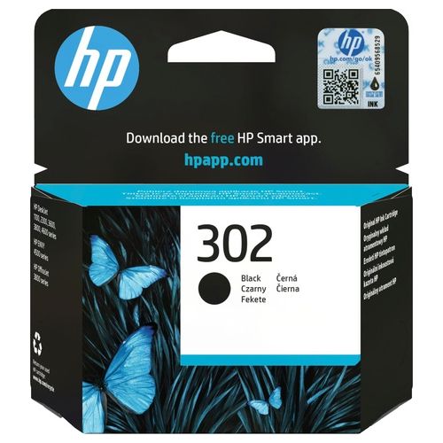 302 F6U66AE Cartuccia Originale per Stampanti a Getto di Inchiostro, Compatibile con DeskJet 1110, 2130 e 3630, OfficeJet 3830 e 4650, ENVY 4520, Nero