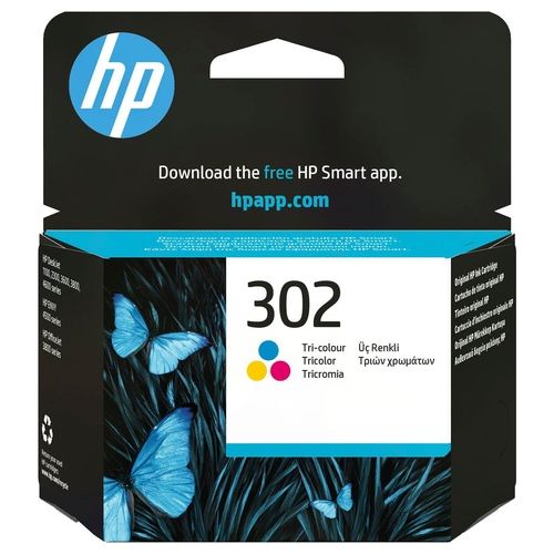 302 F6U65AE Cartuccia Originale per Stampanti a Getto di Inchiostro, Compatibile con DeskJet 1110, 2130 e 3630, OfficeJet 3830 e 4650, ENVY 4520, Tricromia