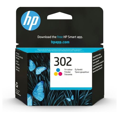 302 F6U65AE Cartuccia Originale per Stampanti a Getto di Inchiostro, Compatibile con DeskJet 1110, 2130 e 3630, OfficeJet 3830 e 4650, ENVY 4520, Tricromia