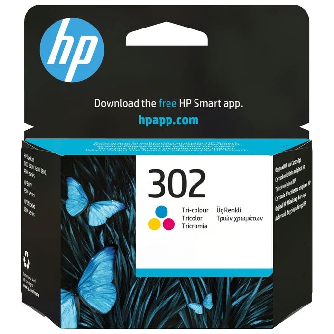 HP F6U65AE 302 Cartuccia Originale Inkjet Tricromia Ciano Magenta Giallo 4 ml 165 pagine colore Tricromia