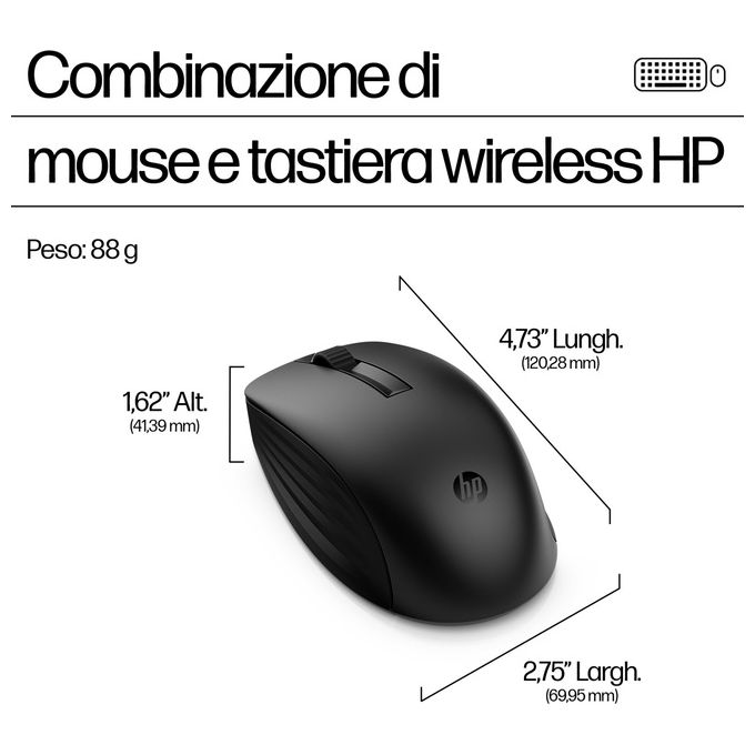Hp Kit Tastiera e Mouse Wireless 655 Nero