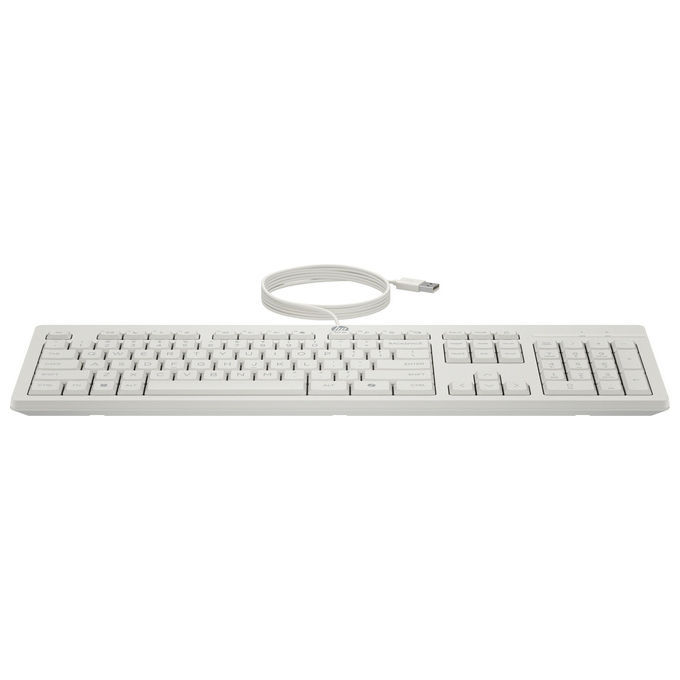 HP AW5S6AA 225 Wired Kit Tastiera Full-size e Mouse Ottico USB 1200 DPI Layout Italiano colore Bianco