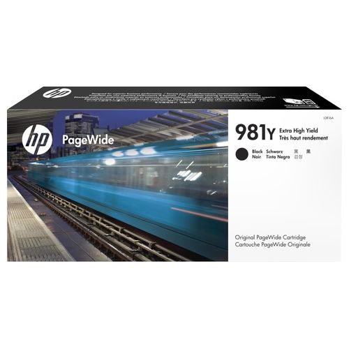 HP 981Y L0R16A, Cartuccia Inchiostro Originale da 20000 Pagine, ad Elevata Capacità, Compatibile con le Stampanti HP PageWide Serie Enterprise Color 556 e Serie Enterprise Color Flow MFP 586z, Nero