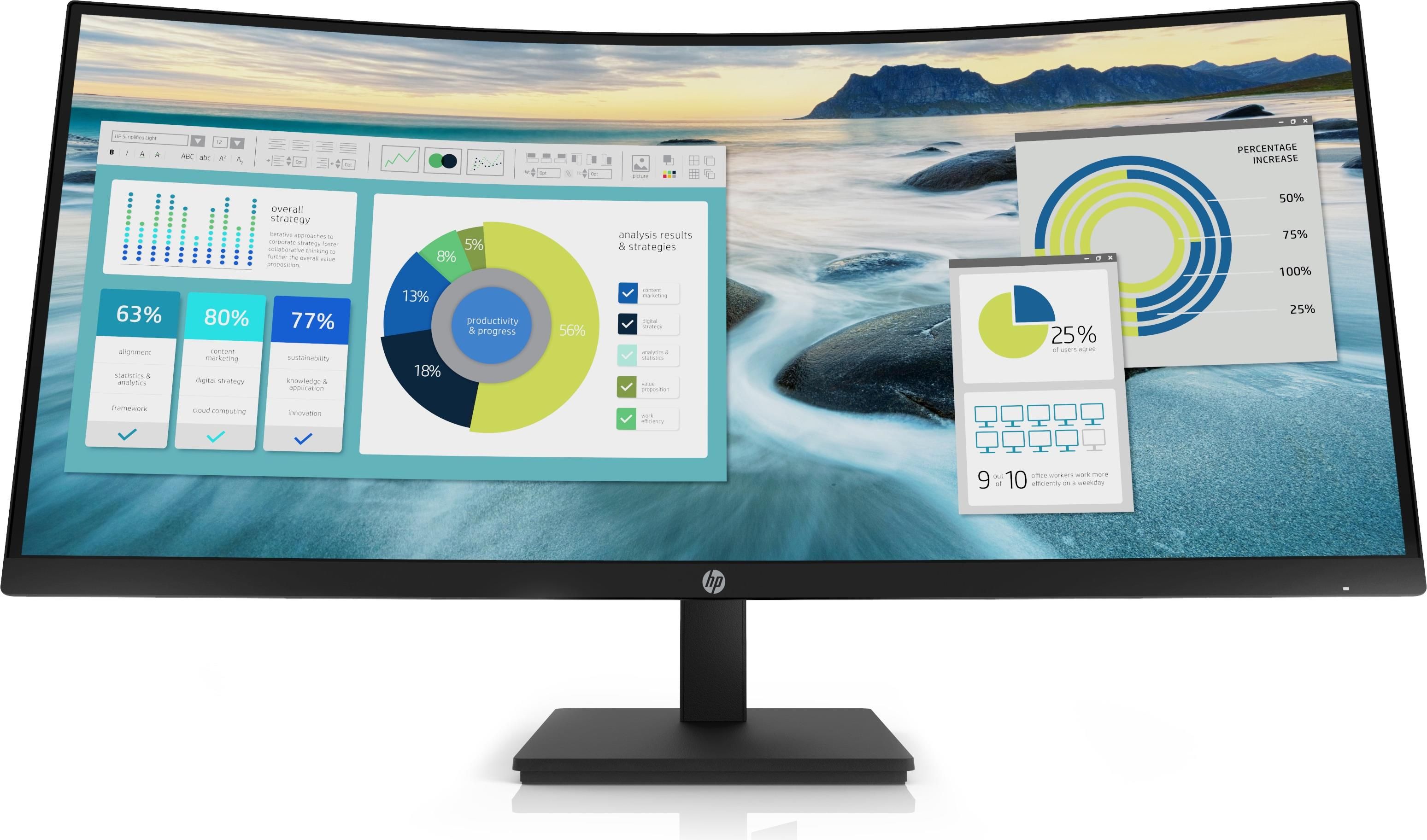 HP Monitor Flat 34'' P34hc G4 WQHD Usb-C Curved Monitor