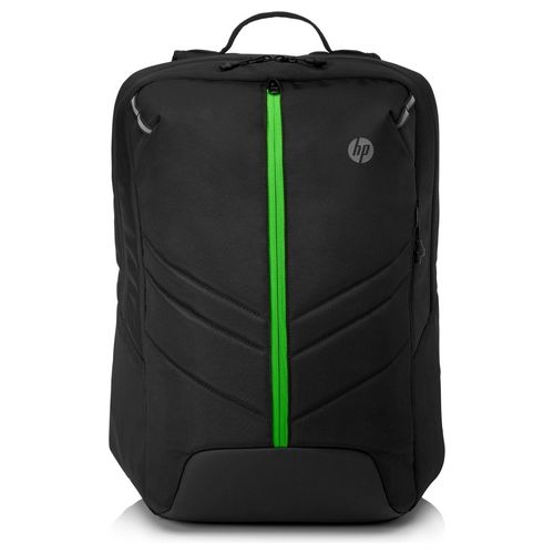 HP Pavilion Gaming 500 Zaino per Notebook fino a 17,3 , porta USB esterna con cavo integrato, impermeabile, pannello posteriore imbottito, spallacci ergonomici, nero/verde