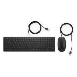 HP Pavilion Tastiera e Mouse 400 con Cavo Design Sottile Tastiera a Tre Zone Nero