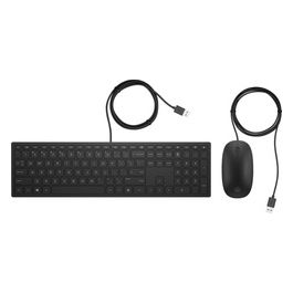 Pavilion Tastiera e Mouse 400 con Cavo Design Sottile Tastiera a Tre Zone Nero
