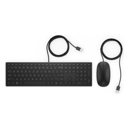 Pavilion Tastiera e Mouse 400 con Cavo Design Sottile Tastiera a Tre Zone Nero