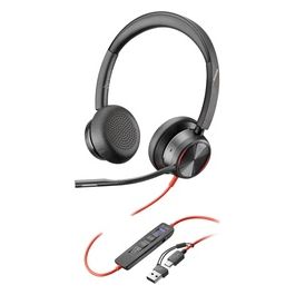 POLY Cuffie Stereo Blackwire 8225 con Connettore Usb-C Certificate per Microsoft Teams  Adattatore Usb-C/A