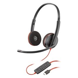 POLY Cuffie Stereo Blackwire 3220 con Connettore USB-C  Adattatore USB-C/A
