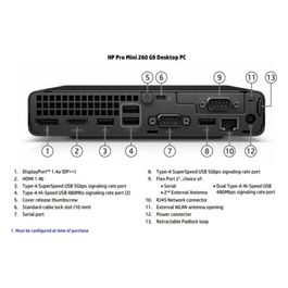 Pro 260 G9 Mini PC i3-1315U 8Gb Hd 256Gb Ssd Windows 11 Home