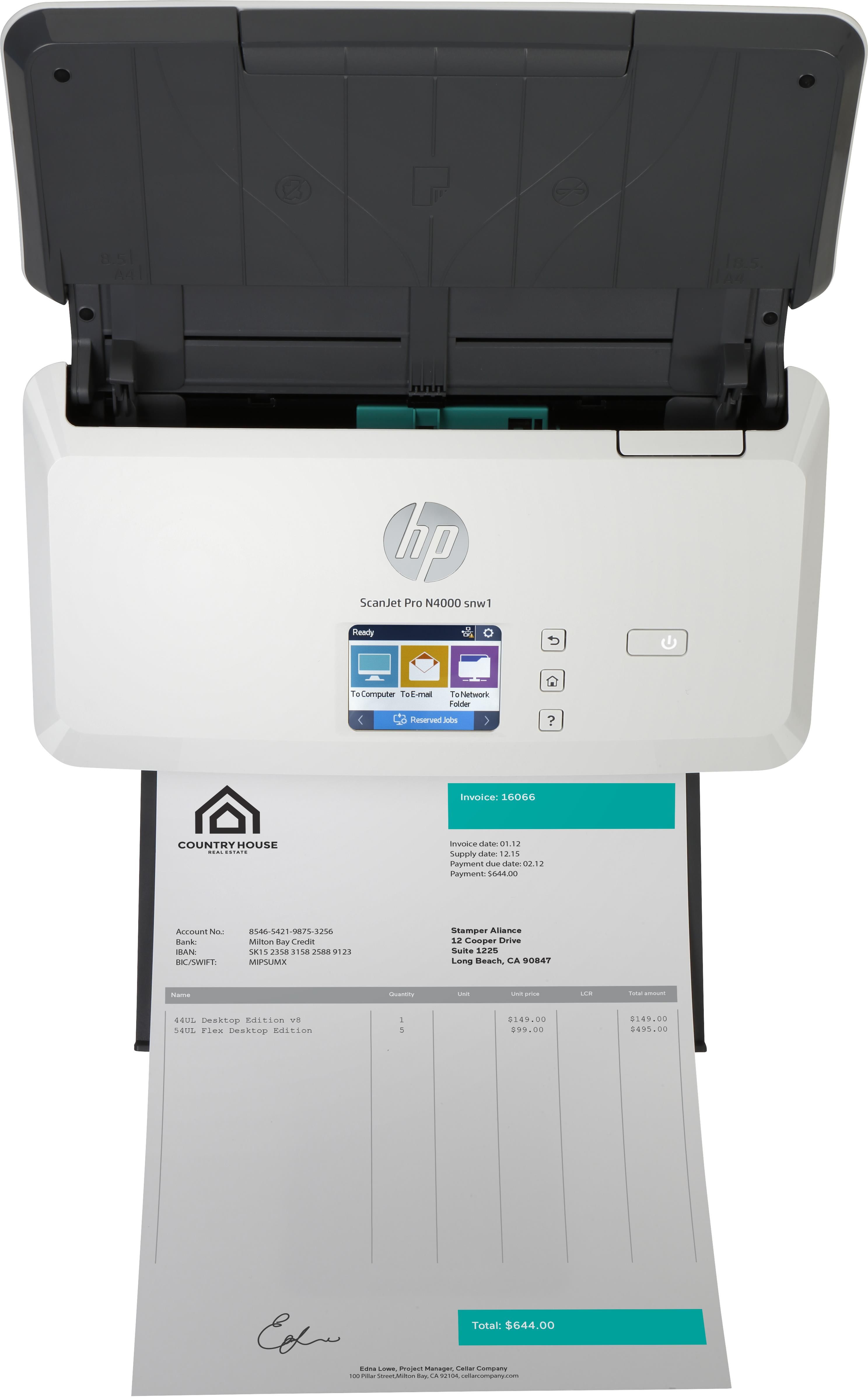 Сканер hp scanjet pro n4000 snw1 обзор