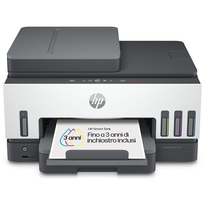Image of HP Smart Tank 7605 Stampante Multifunzione A4 Serbatoio Inchiostro Alto Volume con Stampa Fronte Retro Scansione Copia Fax Wi-Fi Grigia