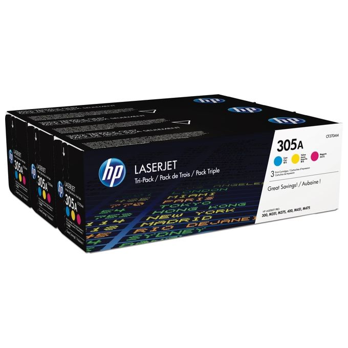 Hp Toner 305a Tripack Ciano Magenta Giallo