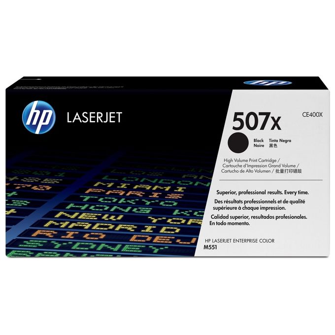 HP CE400X LaserJet 507X Toner Originale Alta Capacita' 11000 pagine colore Nero