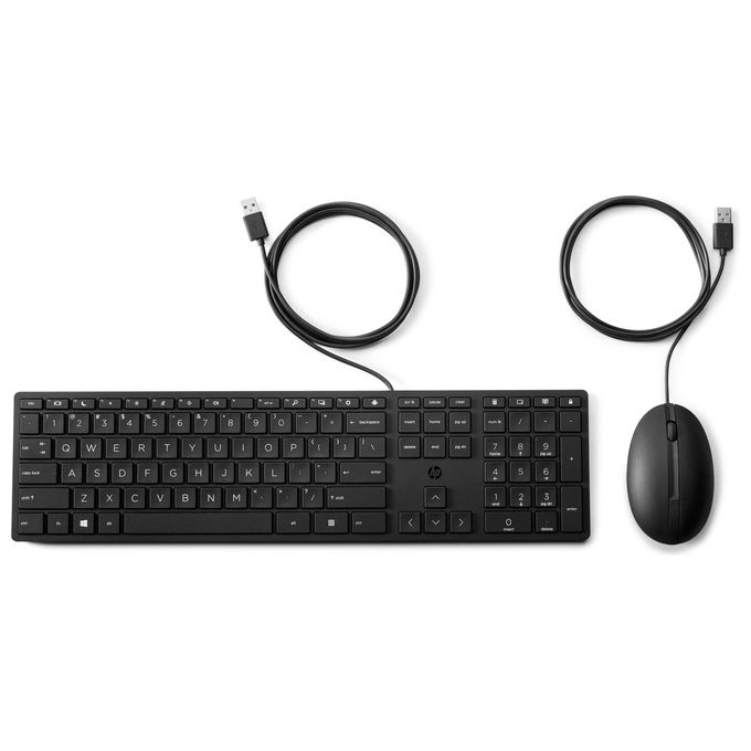 HP Wired 320MK Combo Mouse e Tastiera Nero