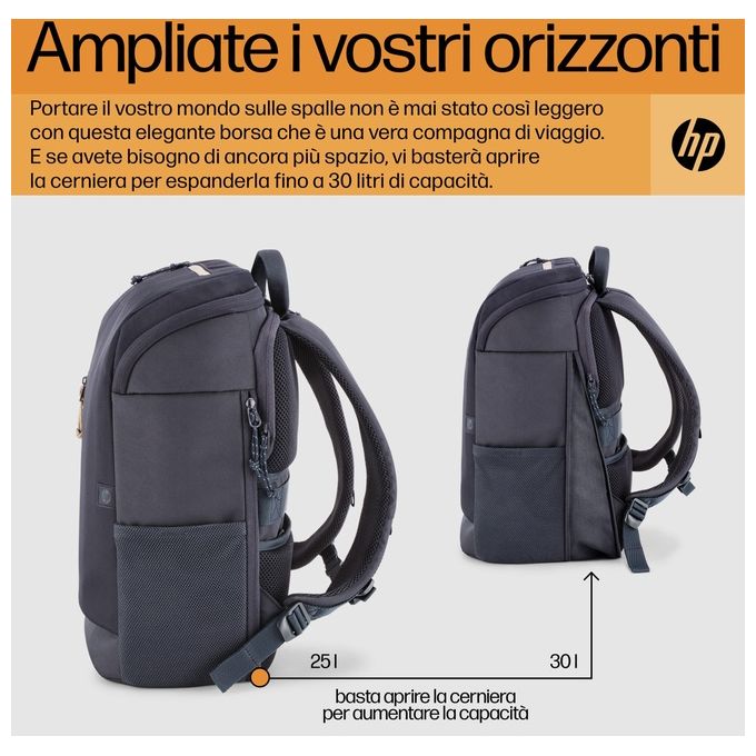 HP Zaino Blu per Laptop da 15.6 Travel 25 Litri