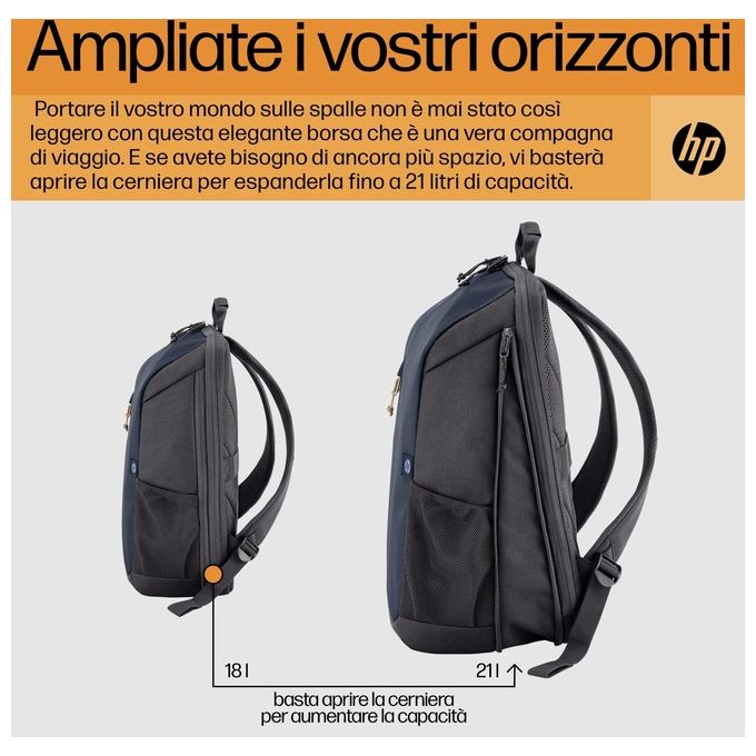 HP Zaino per Laptop da 15.6 Travel 18 Litri Iron Grey
