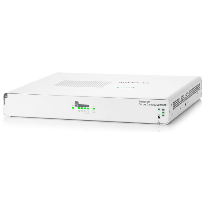HPE, Gateway Controller Sicuro Instant On SG2505P, 5 Porte, Bianco, Rack-Desktop-Muro