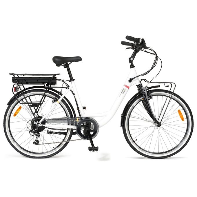 i-Bike City Easy Comfort Bicicletta Elettrica a Pedalata Assistita Unisex Adulto Bianco