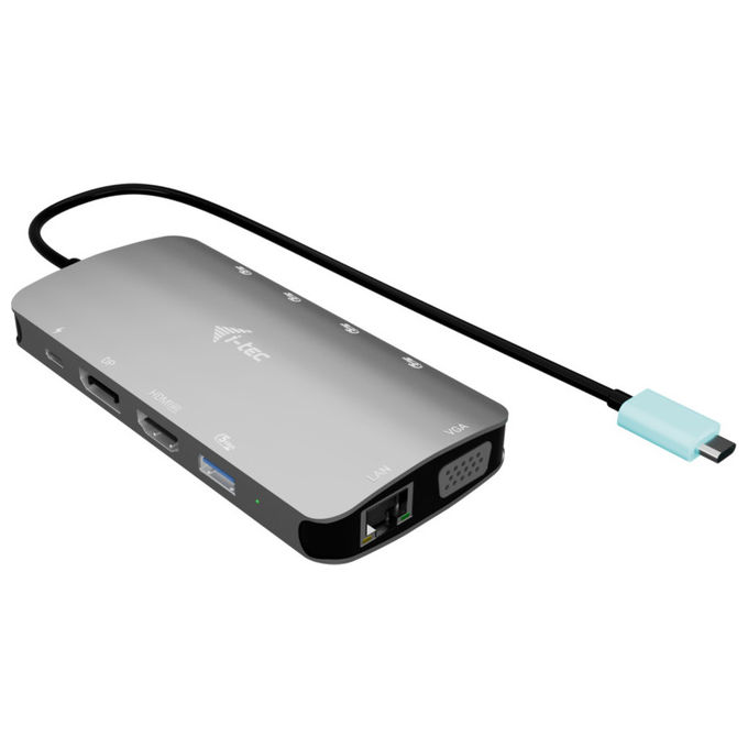 I-tec docking station usb-c 3 monitor hdmi displayport vga power delivery 100w gigabit ethernet 5 porte usb 4k plug and play