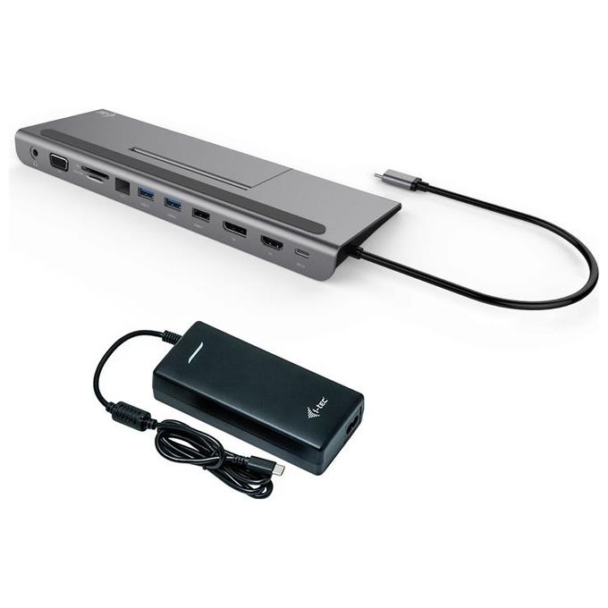I-Tec Metal C31FLATPLUS112W Replicatore di Porte e Docking Station per Notebook Cablato Usb 3.2 Gen 1 Type-C Grigio