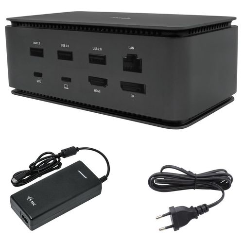 I-Tec Metal USB4 Docking station Dual 4K HDMI DP with Power Delivery 80W  Universal Charger 112W