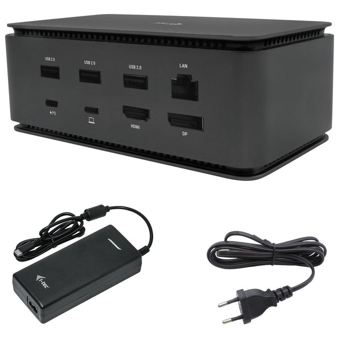 I-Tec Metal USB4 Docking station Dual 4K HDMI DP with Power Delivery 80W Universal Charger 112W