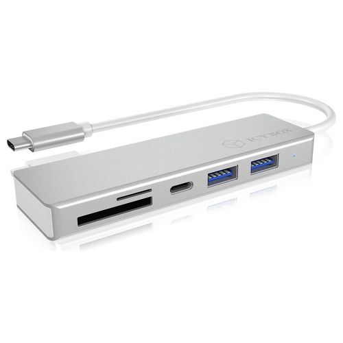 Icy Box IB-HUB1413-CR Hub 3 Porte USB 3.2 Gen 1 Type-C Argento