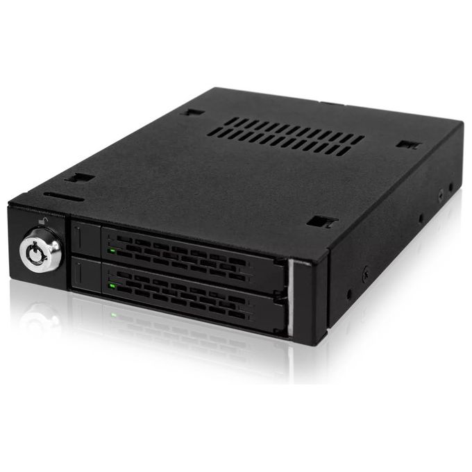 Icy Dock ToughArmor MB992SK-B Rack Rimovibile Robusto Tutto in Metallo per 2X HDD da 2.5'' o SSD SATA in Alloggiamenti Esterni da 3.5''