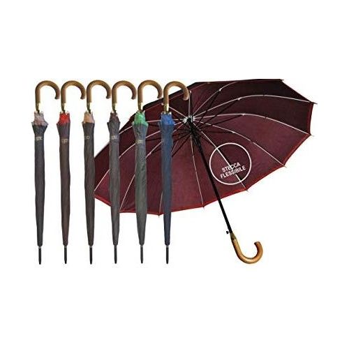 Idea Pioggia Ombrello Golf 12 Stecche 67cm Manico in Legno 134384
