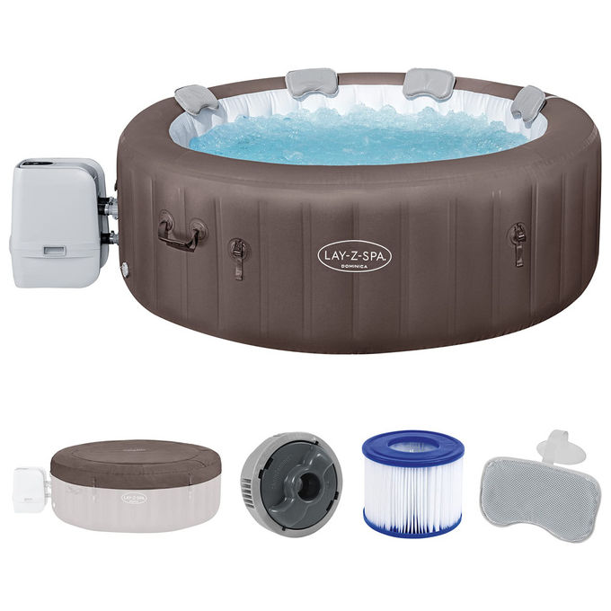Bestway, Idromassaggio Lay-Z-Spa Dominica, 4-6 Persone, EnergySense Smart HydroJet, Marrone