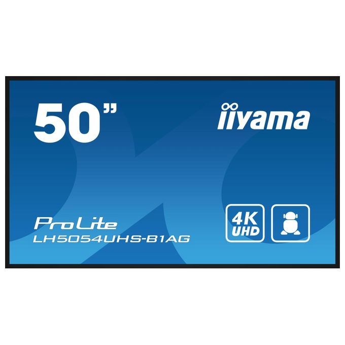 Iiyama LH5054UHS-B1AG Visualizzatore di Messaggi Pannello Piatto per Segnaletica Digitale 49.5'' Lcd Wi-fi 500 Cd-m² 4k Ultra Hd Nero Processore Integrato Android 11 24-7
