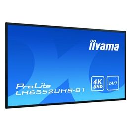 LH6552UHS-B1 Visualizzatore di Messaggi Pannello Piatto per Segnaletica Digitale 64.5" Ips 500 Cd/m² 4k Ultra Hd Nero Processore Integrato Android 8.0 24/7