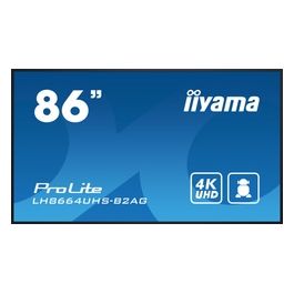 LH8664UHS-B2AG Visualizzatore di Messaggi Pannello Piatto per Segnaletica Digitale 86" Wi-fi 500 Cd/m² 4k Ultra Hd Nero Processore Integrato Android 24/7